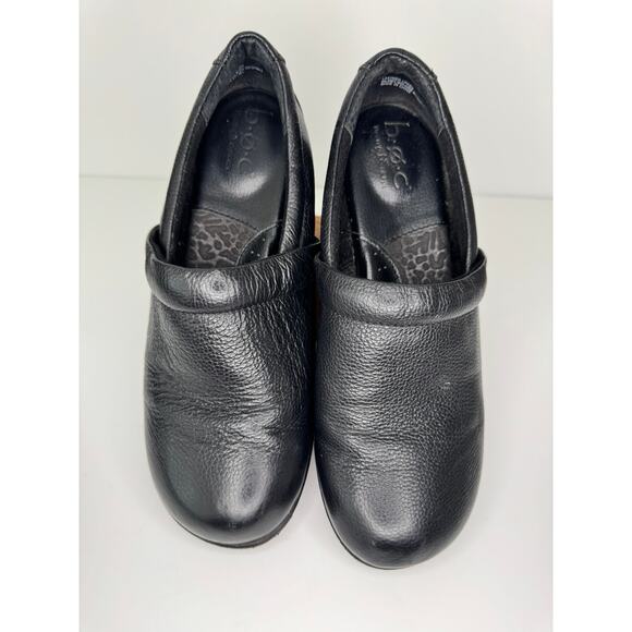 BOC Black Leather Nadiyya Clogs Born of Concept Nursing Shoes Womens Size 8.5 - Picture 1 of 5